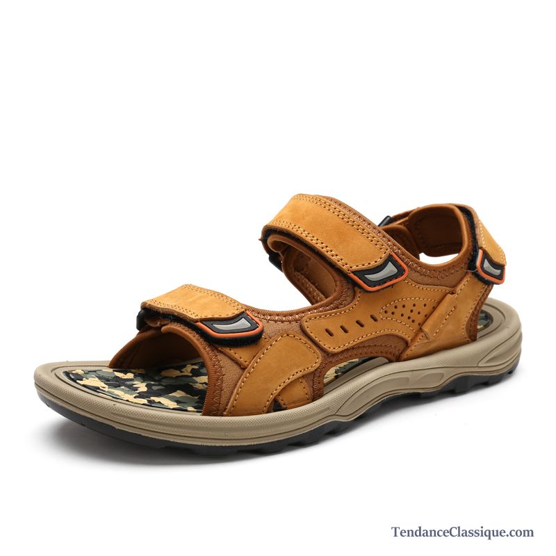 Chaussures Sandales Homme Tendance Bisque, Escarpins Sandales En Cuir