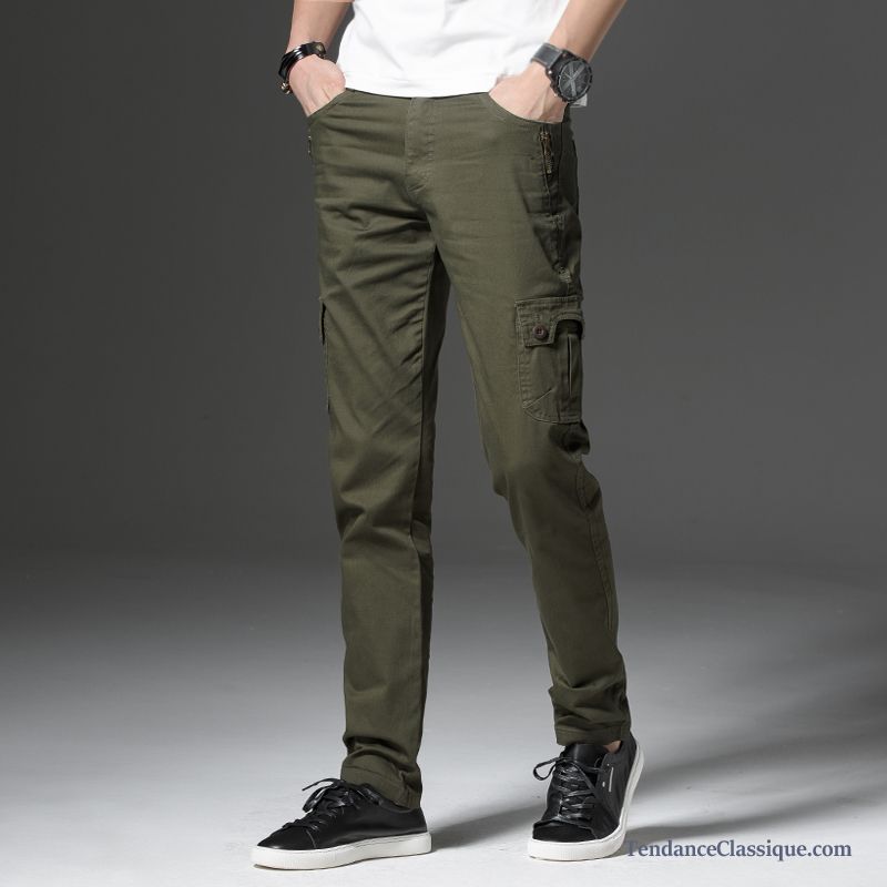 Pantalon Mode Homme Coupe Droite Gris, Pantalon Blanc Lin Homme