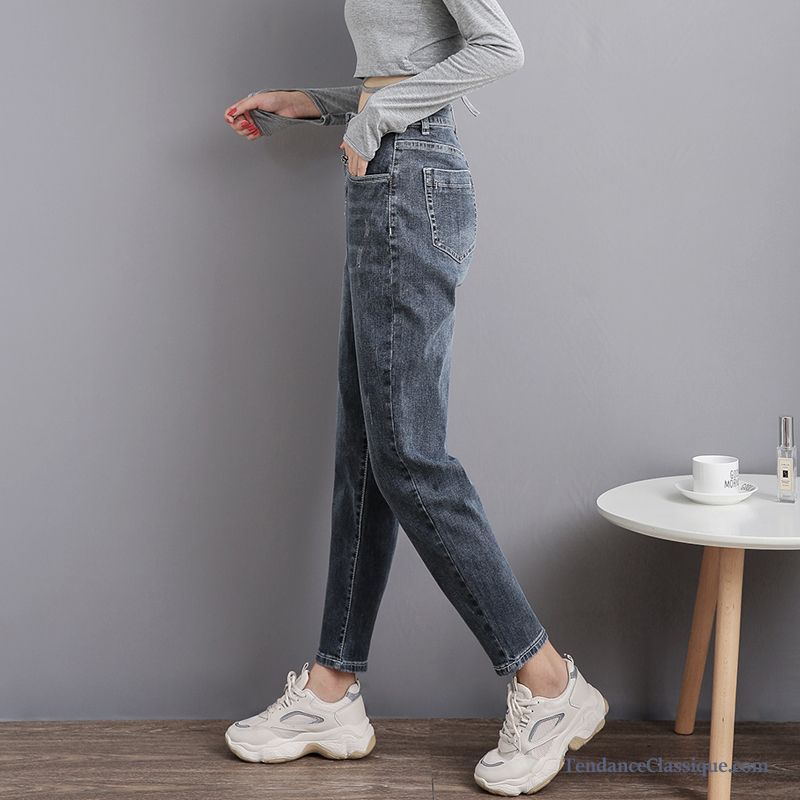 Pantalons Taille Haute Pour Femme, Salopette Slim Femme Jeans