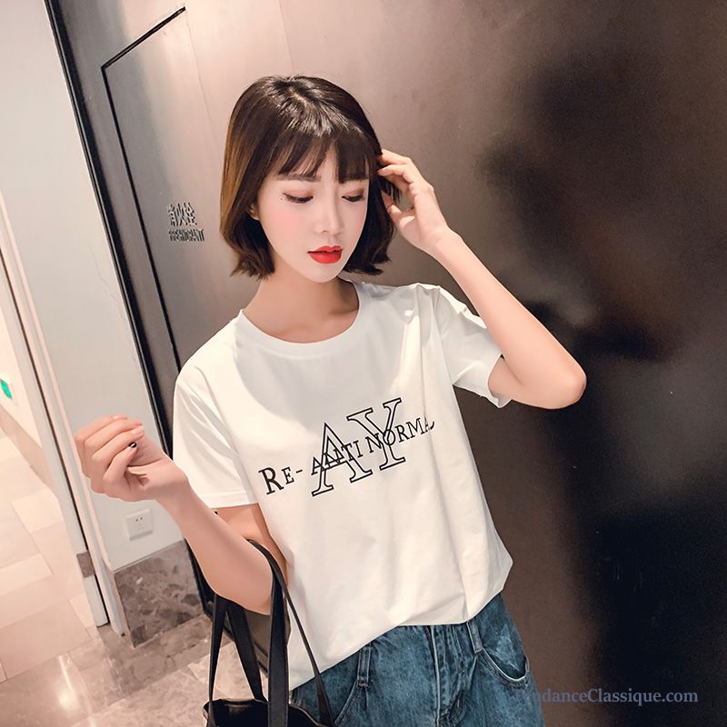 T Shirt Bleu Blanc Rouge Lavande, Tee Shirt Femme Court