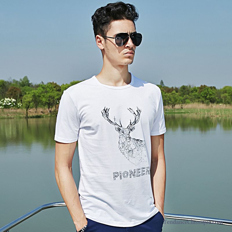 Tee Shirt Col Tunisien Homme, Achat T Shirt Blanc Soldes