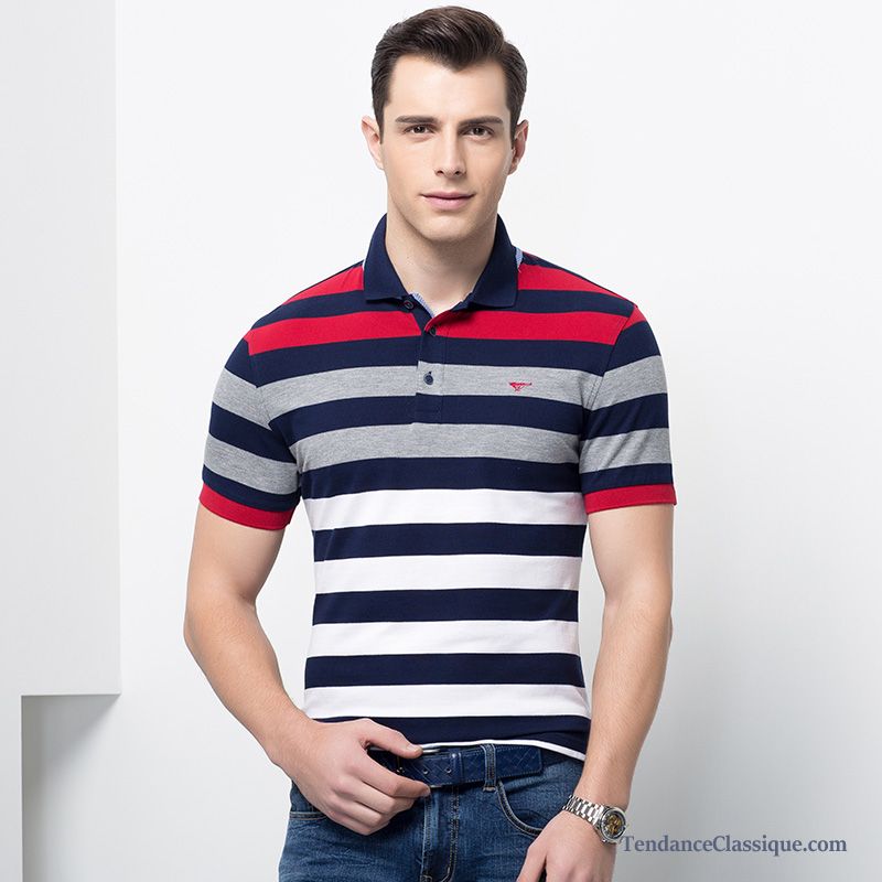 Tee Shirt Rayé Rouge Et Blanc Homme, Fashion T Shirt Homme En Ligne