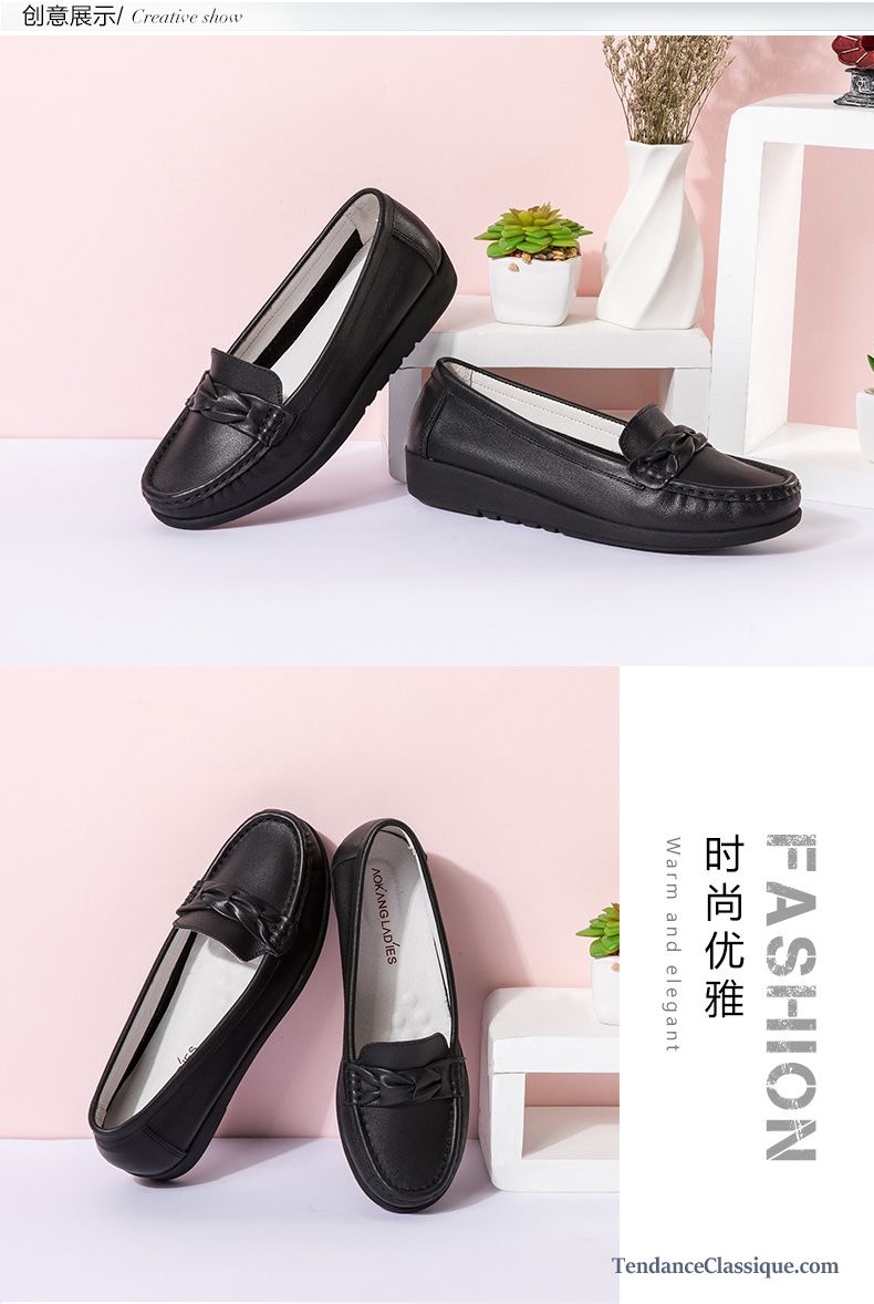 mocassin talon compense femme