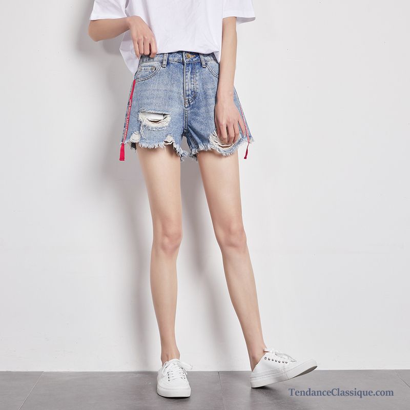 Jean Flare Femme Taille Haute Rose, Shorts Femme Taille Basse Pas Cher
