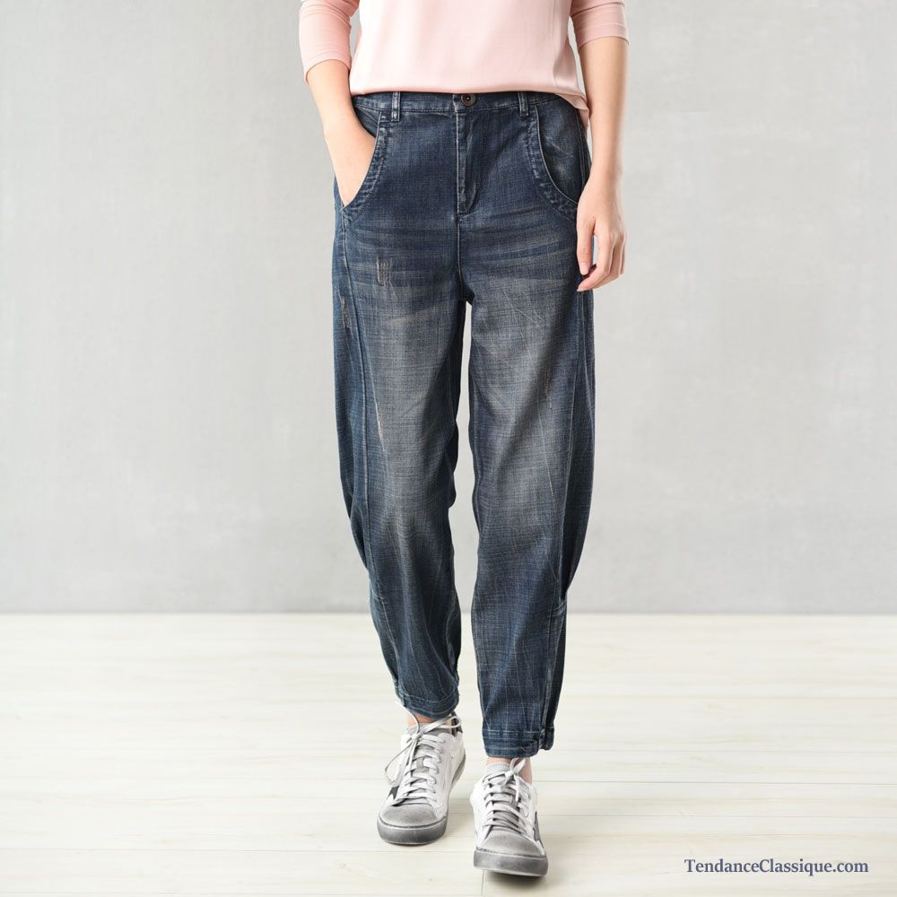 Pantalon Enduit Femme, Jeans Taille Basse Femme Fashion