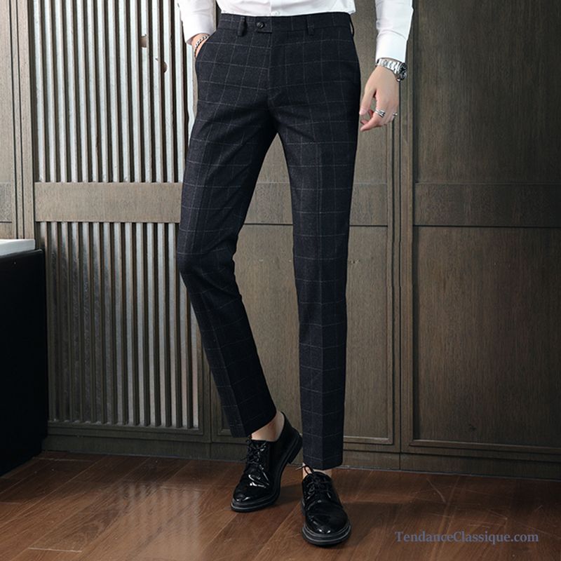 Pantalon Mode Homme Gris Ivoire, Pantalon Noir Homme
