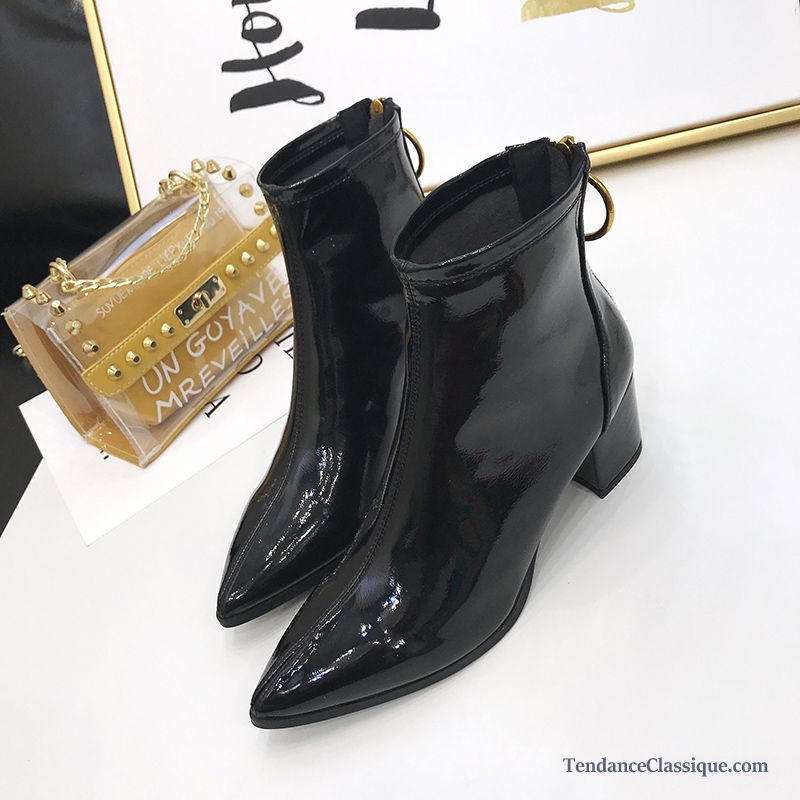 Achat Bottes En Ligne, Bottines Cuir Femme Plates