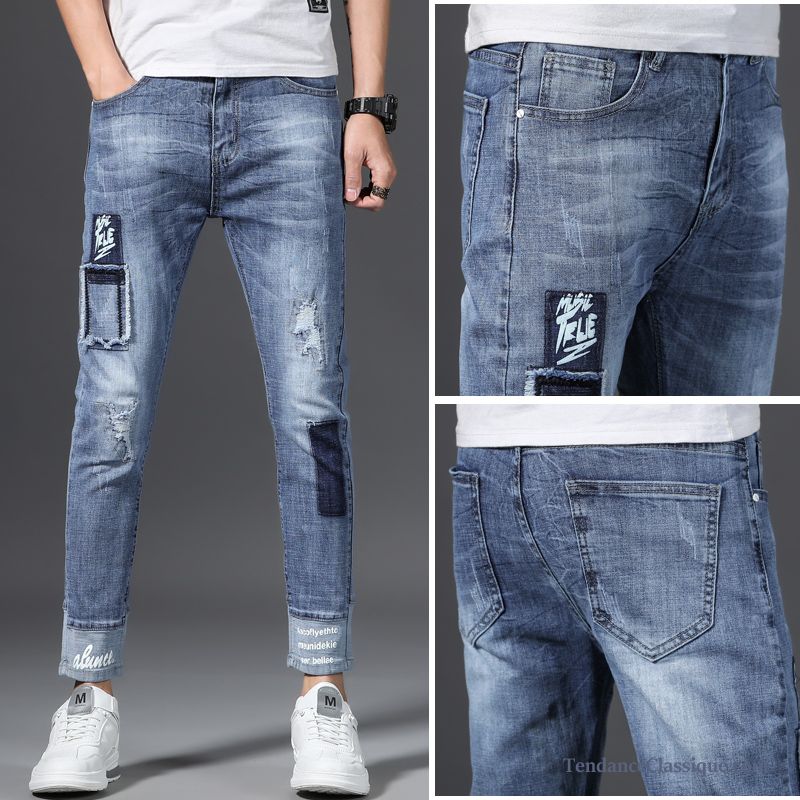 Acheter Jean Pas Cher Pensée, Slim Blanc Homme Jeans