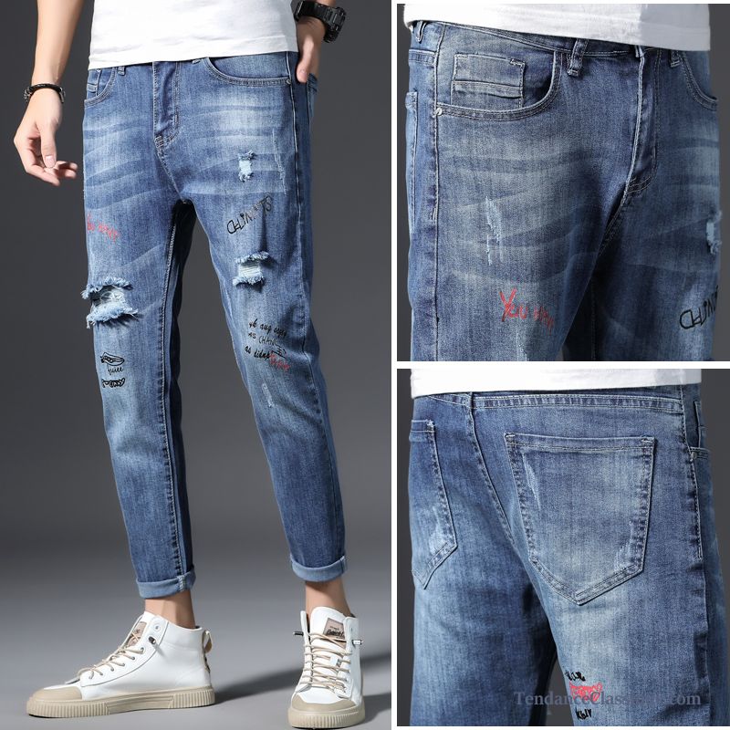 Acheter Jean Pas Cher Pensée, Slim Blanc Homme Jeans