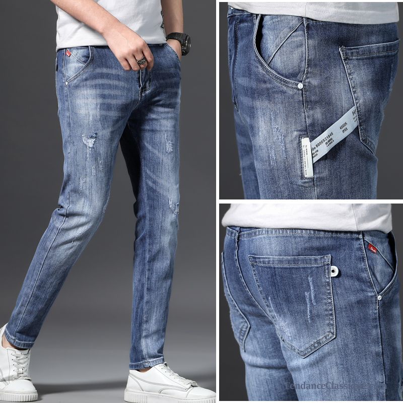 Acheter Jean Pas Cher Pensée, Slim Blanc Homme Jeans