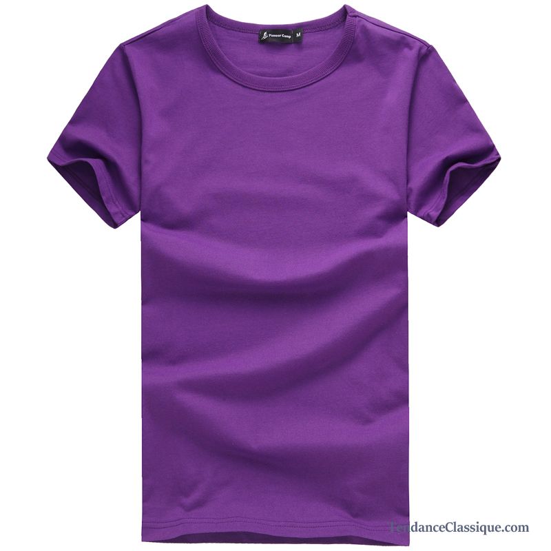 Acheter T Shirt Pas Cher Violet, T Shirt Col Large Homme France