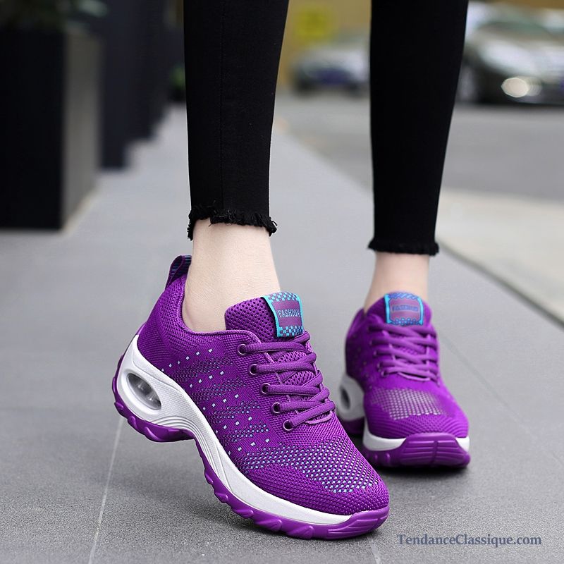 Basket Running En Salle Lilas, Nouvelle Chaussure Femme Pour Running Pas Cher