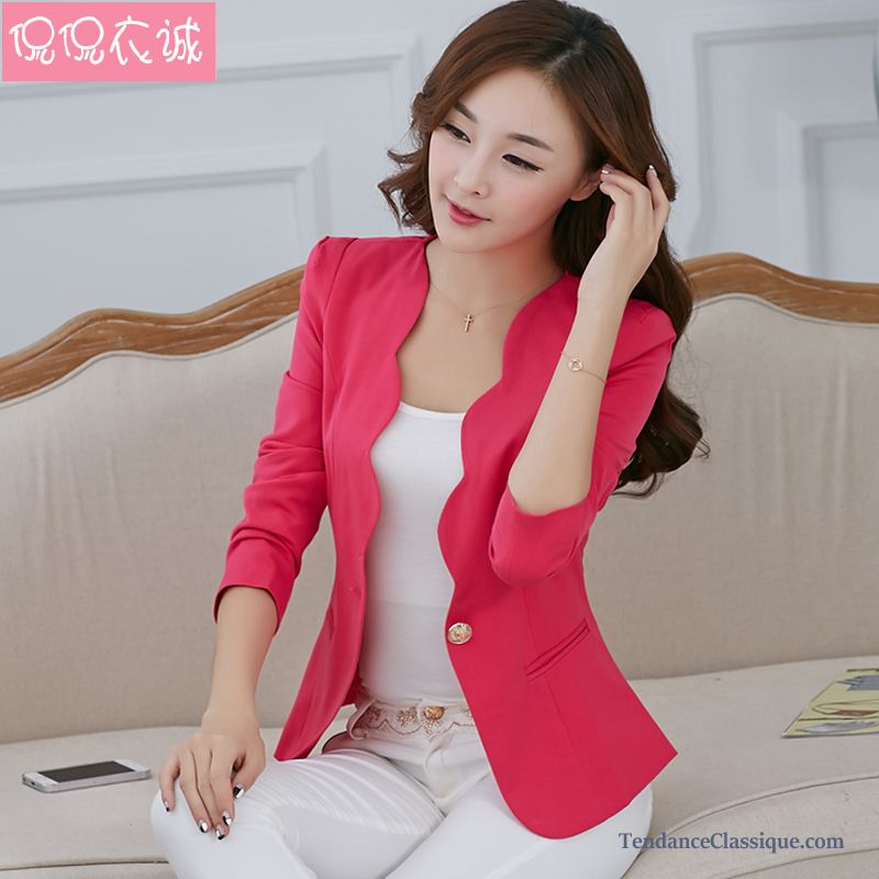 Blazer Femme Carreaux Rouge Et Noir Tomate, Blazer Manche Longue