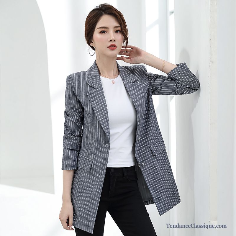 Blazer Femme Noir Manche Longue, Blazer Noire Femme