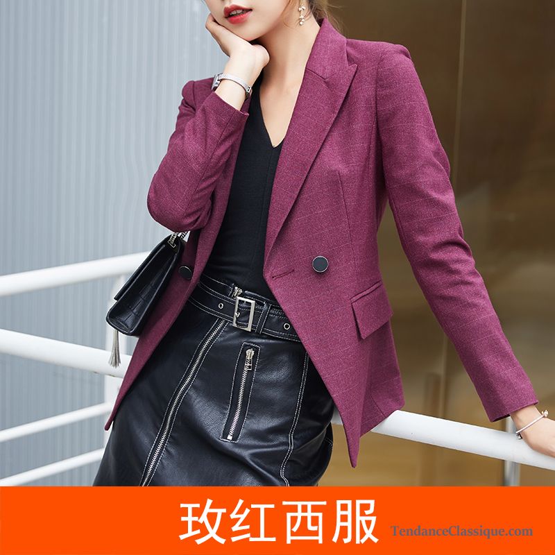 Blazer À Carreaux Pour Femme, Blazer À Carreaux Rouge Et Noir Femme