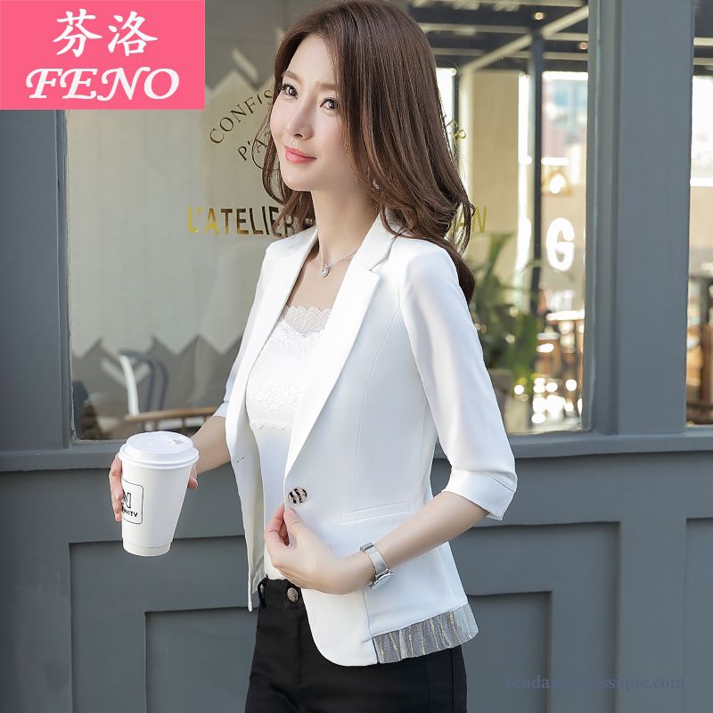 Blazers Sans Manches Femme, Blazer Femme Blanche Manches Longues