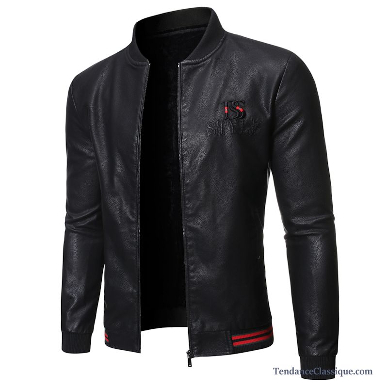 Blouson Demi Saison Pour Homme Bronzage, Veste En Cuir Homme Noir