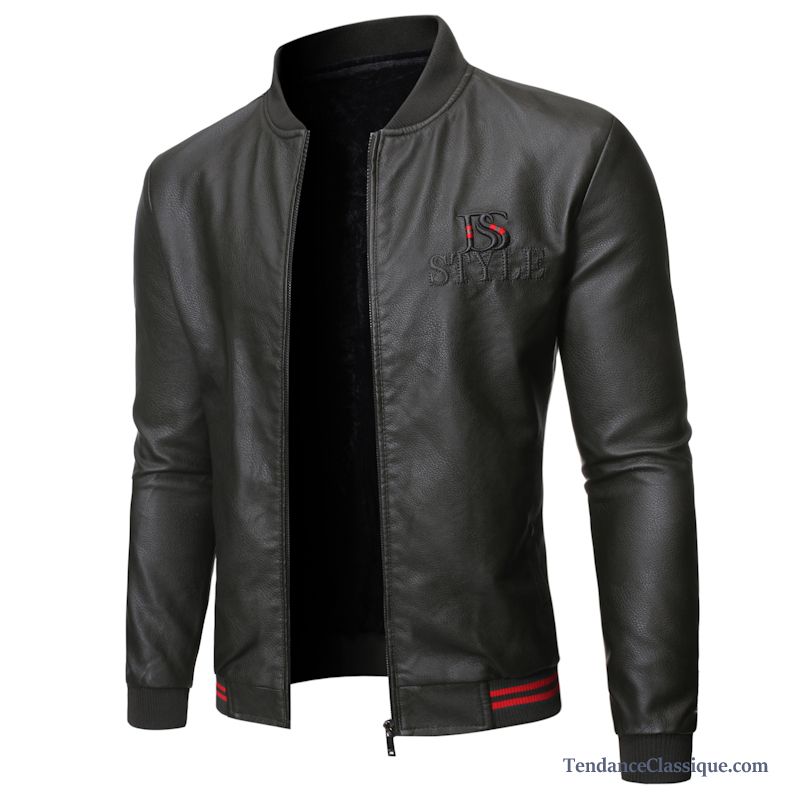 Blouson Demi Saison Pour Homme Bronzage, Veste En Cuir Homme Noir