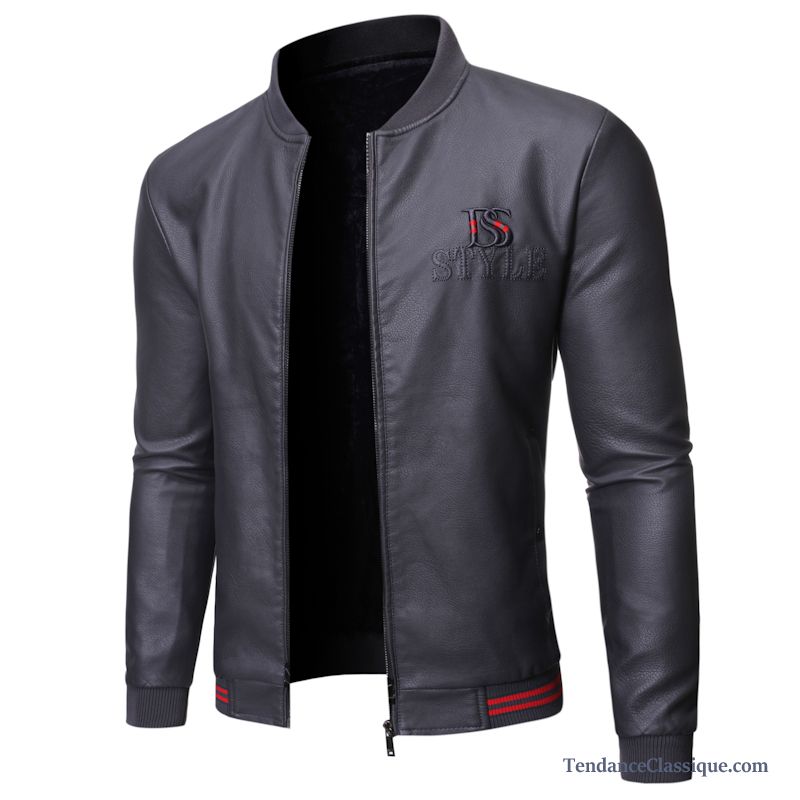 Blouson Demi Saison Pour Homme Bronzage, Veste En Cuir Homme Noir