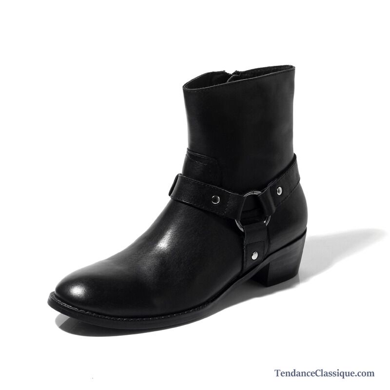 Boots Cuir Homme Soldes, Bottes Homme Cuir Noir France