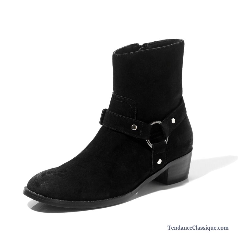 Boots Cuir Homme Soldes, Bottes Homme Cuir Noir France