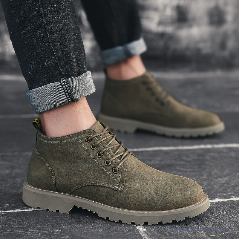 Boots Homme A Lacets Bleu, Bottes Homme En Cuir En Ligne