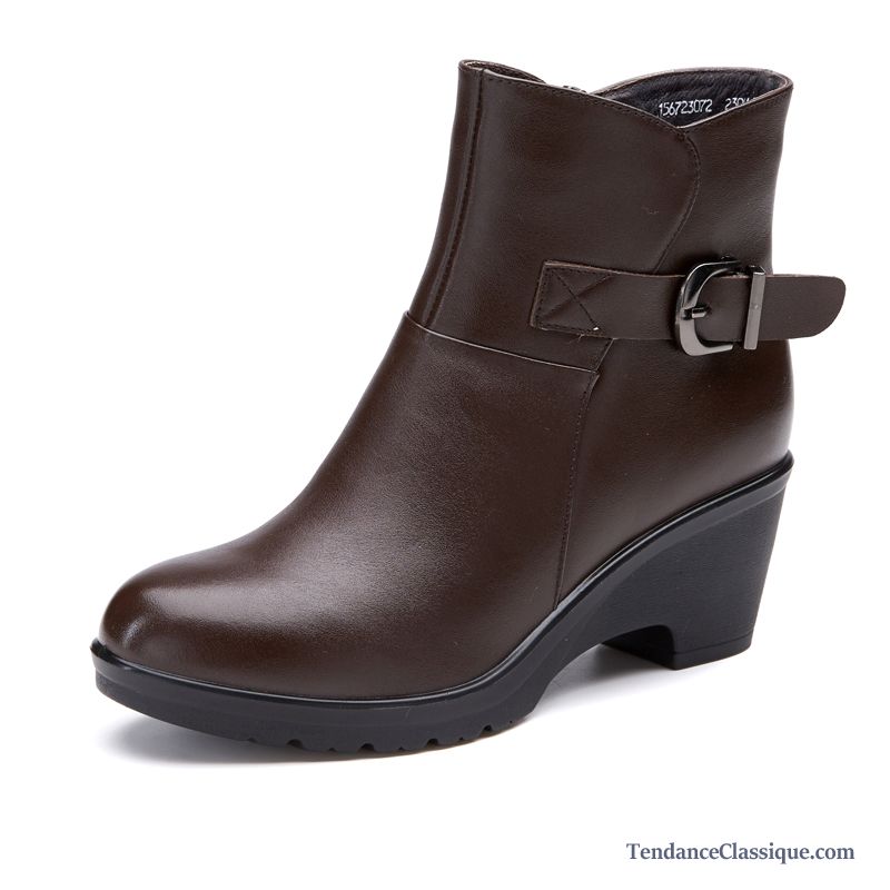 Bottes Cuir Marron Femme, Bottes Femme Pas Cher En Cuir