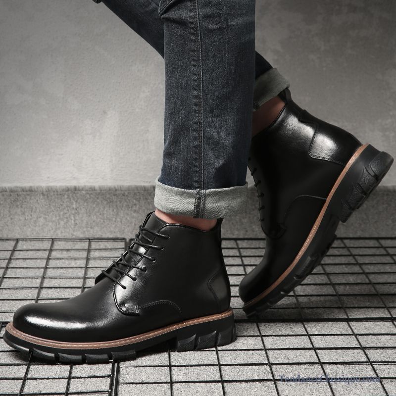 Bottes En Cuir Pour Homme Noir, Bottes Pour Homme Pas Cher