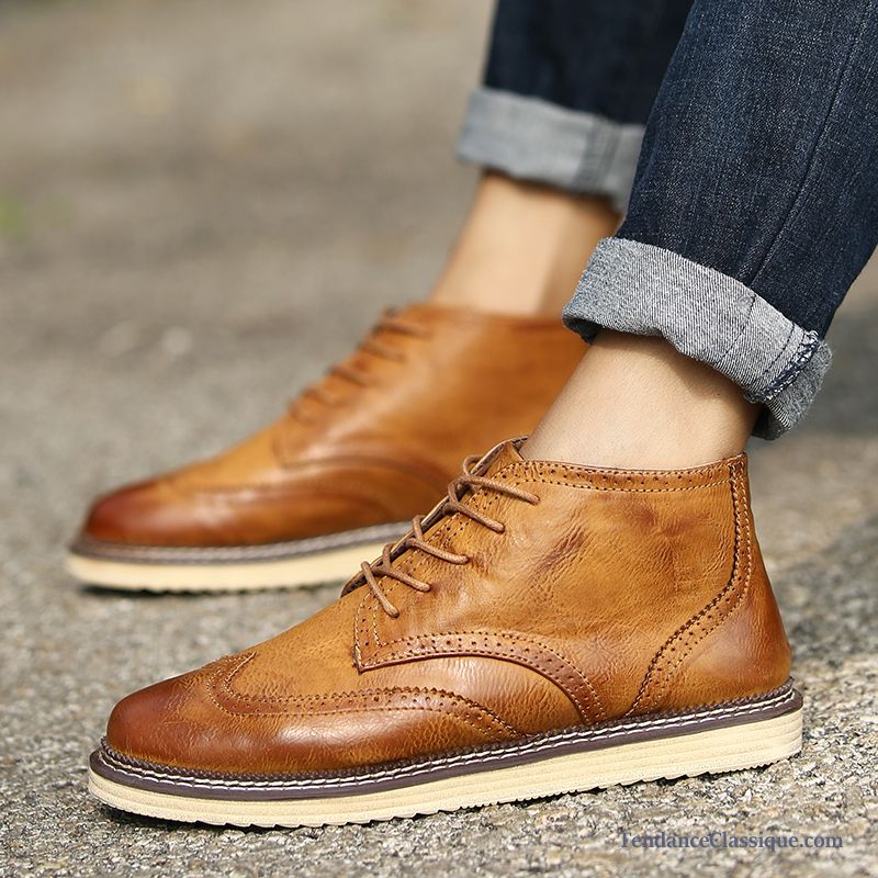 Bottes Homme Blanche Bleu, Boots Homme En Cuir Pas Cher