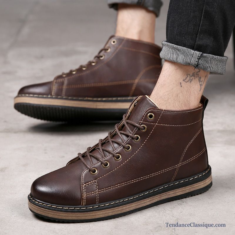 Bottes Montante Marron Homme, Bottes Pour Homme Pas Cher