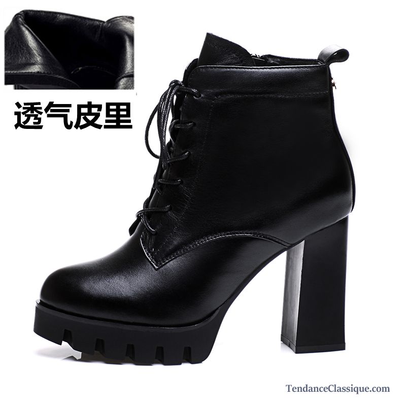 Bottine Noir Femme Cuir, Botte Haute Noir Femme Pas Cher