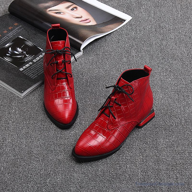 Bottines Cuir Rouge Femme Lavande, Bottes Cavalières Cuir Pas Cher