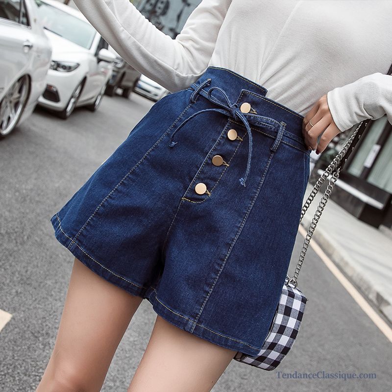 Boutique Shorts Bleu Femme, Short En Jean Déchiré Femme