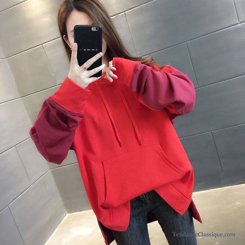 Cardigan Femme Rouge Sarcelle, Sweat À Capuche Femme Manche Courte