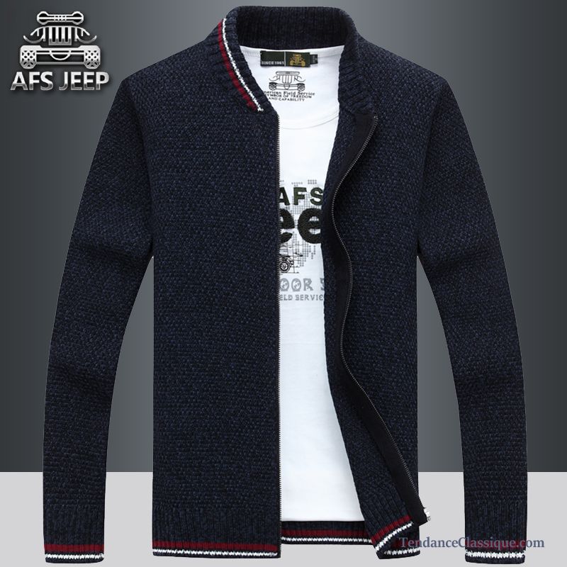 Cardigan Zippé Homme Neige, Pull Cachemire Homme Col Camionneur Soldes