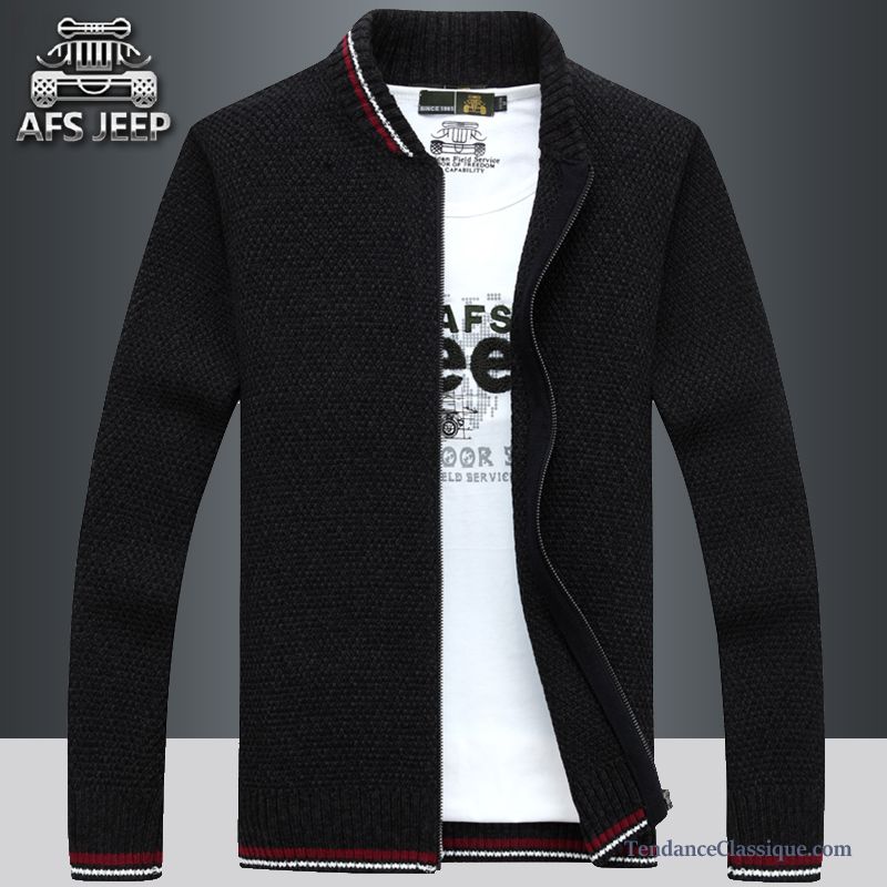 Cardigan Zippé Homme Neige, Pull Cachemire Homme Col Camionneur Soldes