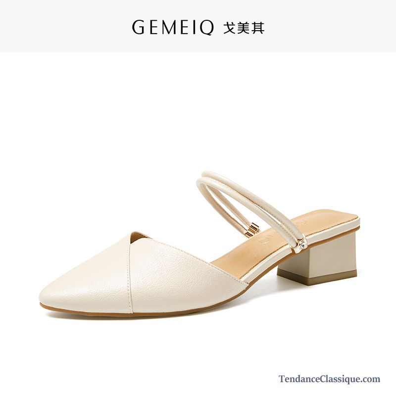 Chaussons Femme Pas Cher Blanc, Chaussons Femme