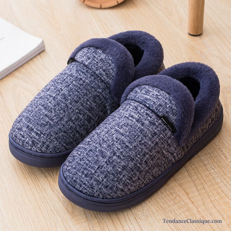 Chaussons Homme Tendance Bleu, Promo Chaussons Homme Pas Cher