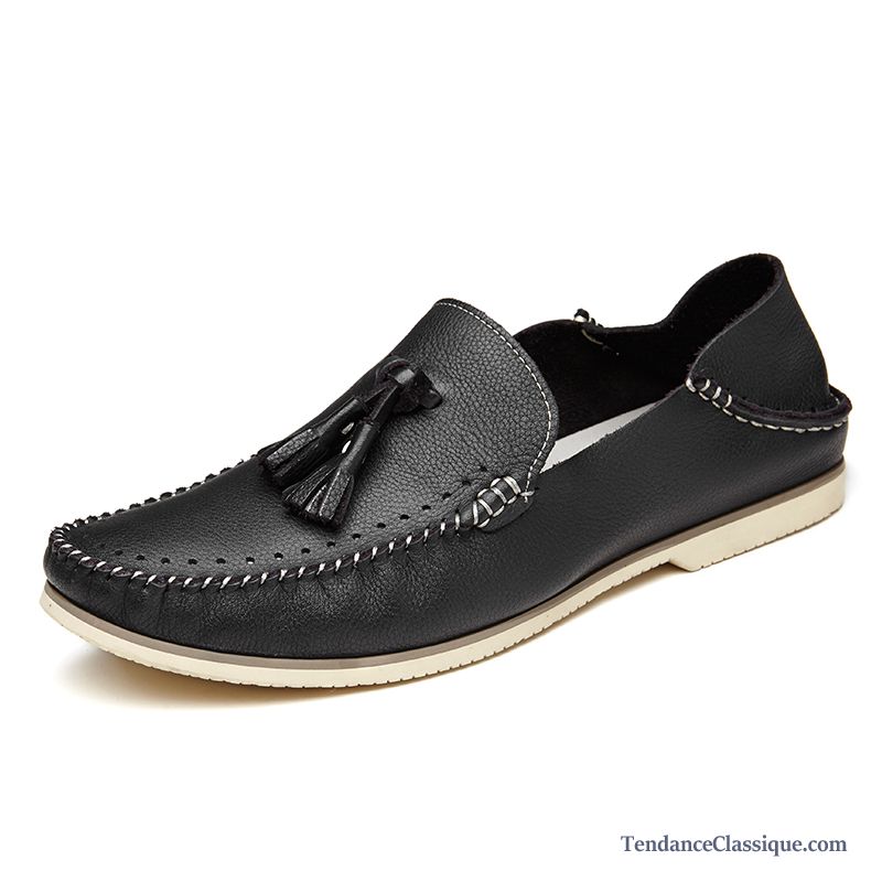 Chaussure Homme Mariage, Mocassin Cuir Noir