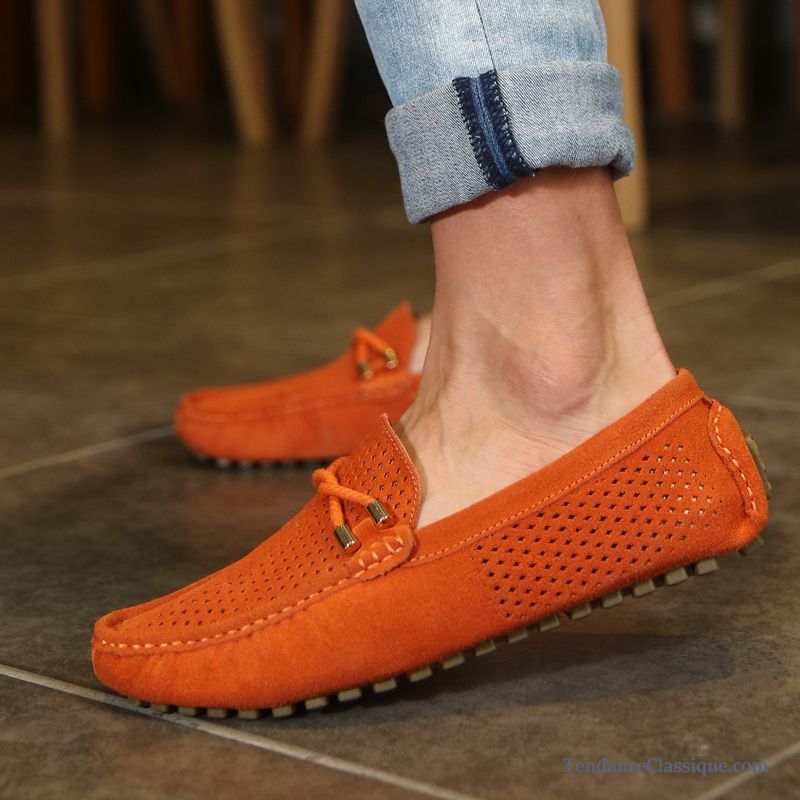 Chaussure Mode Homme Vert, Mocassin Homme Rouge