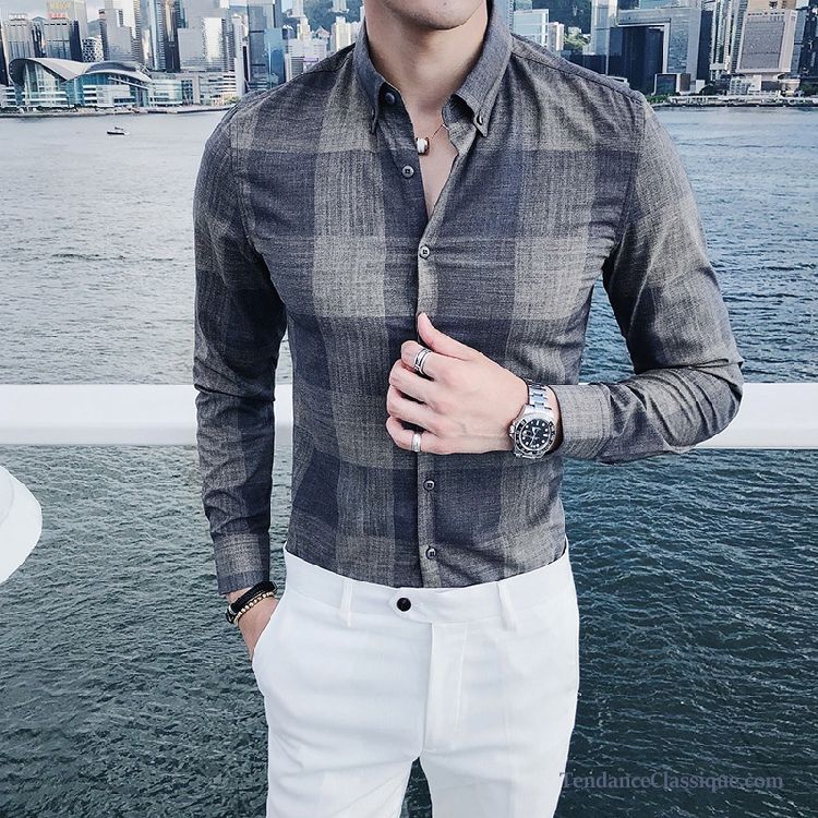 Chemise A Carreaux Homme Manche Courte Vert, Chemise Blanche Homme Cintrée Pas Cher