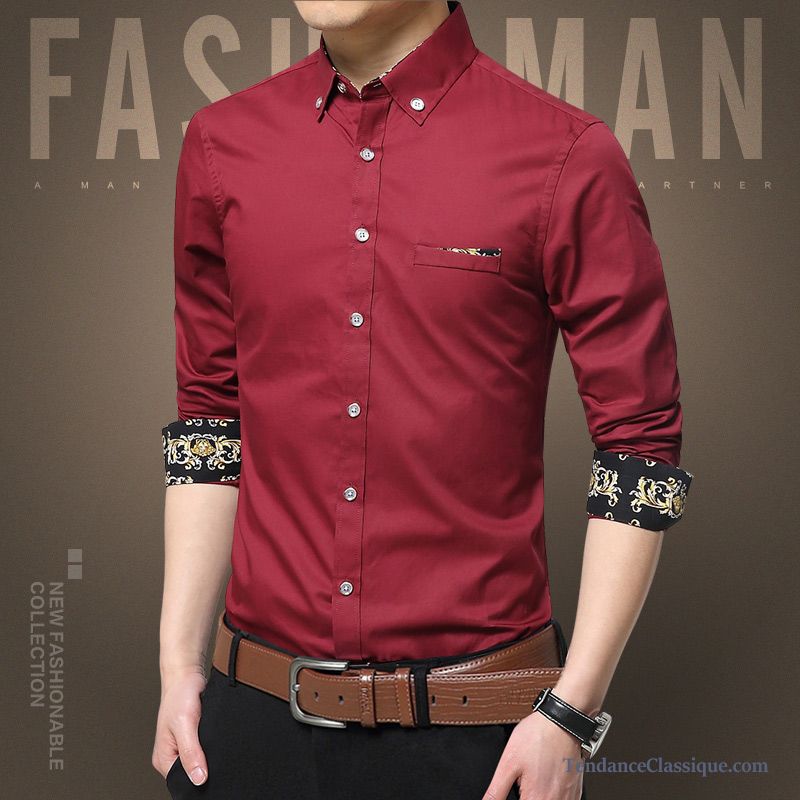 Chemise A Carreaux Rouge Homme, Chemise Homme Blanche Cintrée