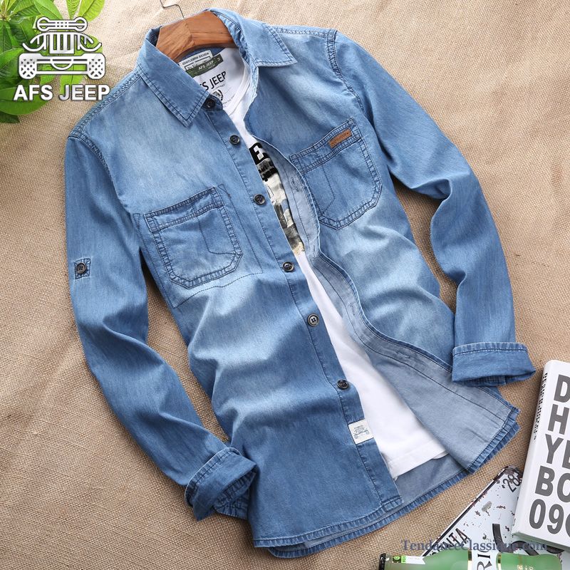 Chemise A Rayure Homme, Veste En Jean Homme Manche Courte