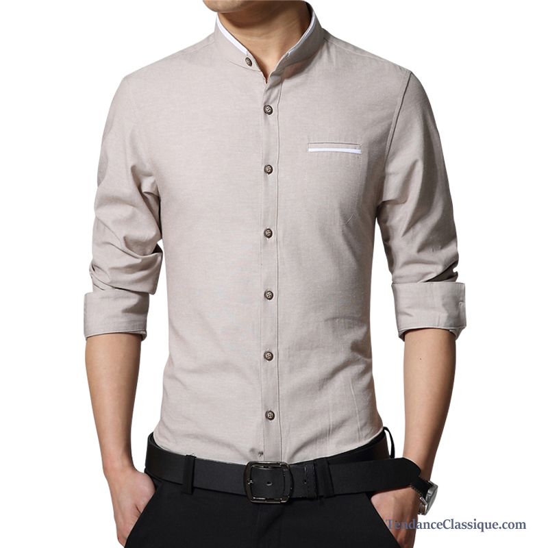 Chemise Blanche Cintrée Homme Argent, Chemise Coupe Slim Homme