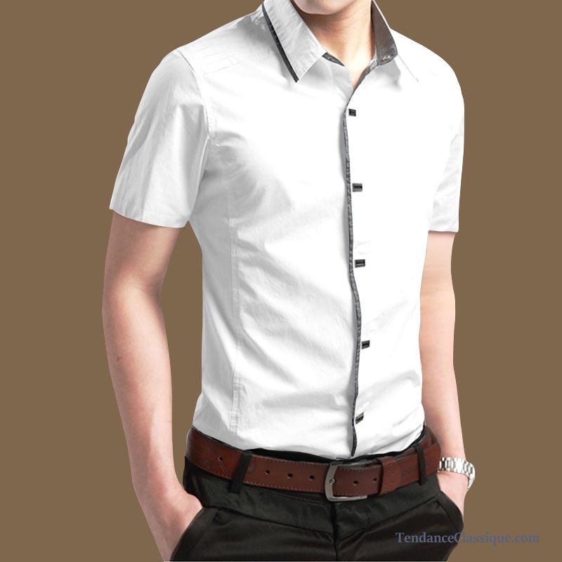 Chemise Blanche Cintrée Homme Pas Cher, Chemise Fashion Pour Homme