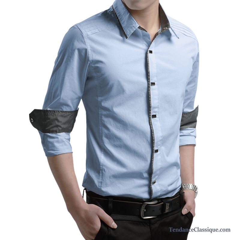 Chemise Blanche Homme Slim Fit, Chemise Homme Luxe Pas Cher