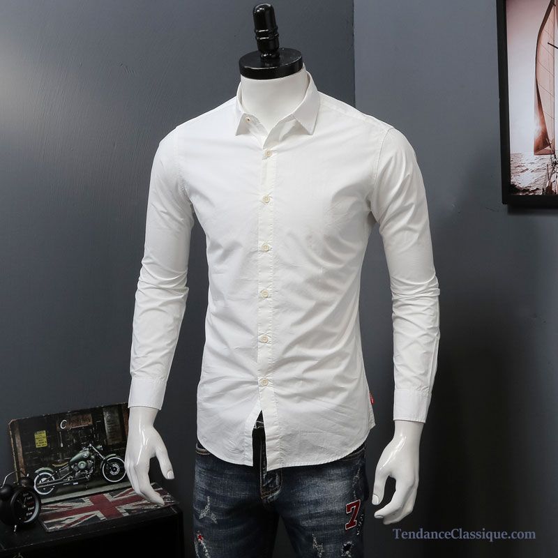 Chemise Blanche Slim Fit, Chemise Marque Homme