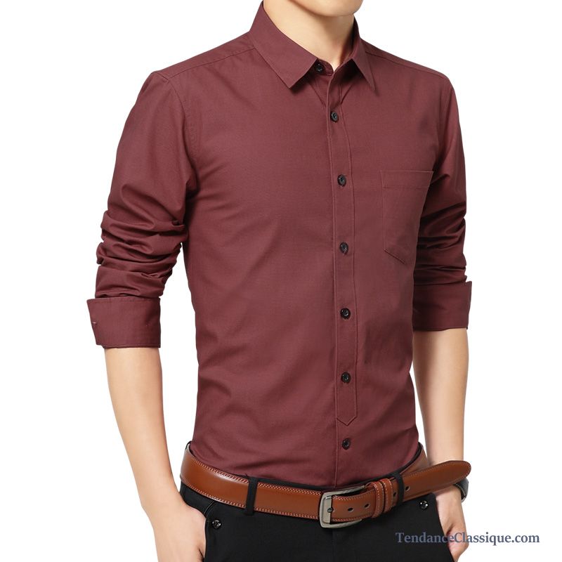 Chemise Homme Blanche Et Rouge Violet, Chemise Petit Carreaux Homme Pas Cher