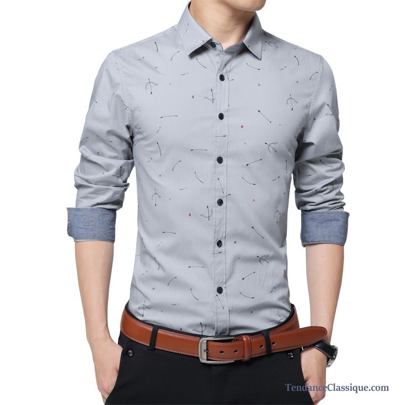 Chemise Homme Col Officier, Chemise Classe Pour Homme Pas Cher