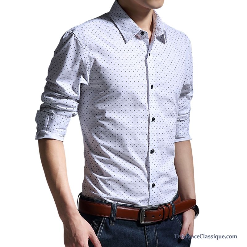 Chemise Homme Col Officier, Chemise Classe Pour Homme Pas Cher